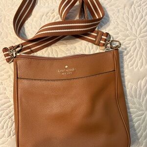 Kate Spade Tan Crossbody with Striped Strap